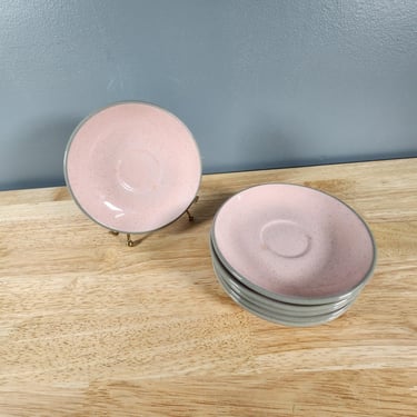 Discounted / Flawed / As Is - One Harkerware Pink and Gray Saucer Plate Multiples Available 