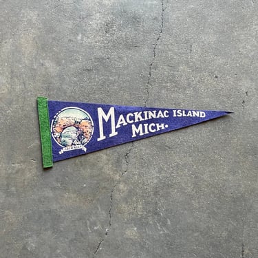 Vintage Mackinac Island Felt Souvenir Pennant 