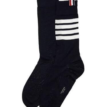 Thom Browne Long 4-Bar Lightweight Cotton Socks Women