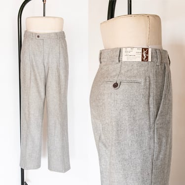 1980s Pants YSL Deadstock Wool Menswear Trousers 