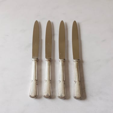 vintage french silverplate knives, set of 9