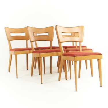 Heywood Wakefield Mid Century Wheat Dog Bone Chairs - Set of 6 - mcm 