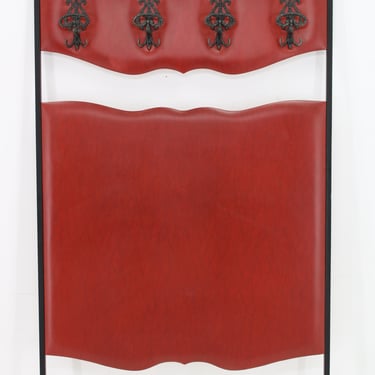 1960s Coat Rack Panel ,Italy / Vintage Coat Rack / Mid-century / Red colour / 