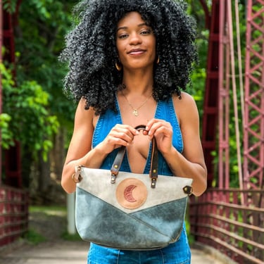 New Nelson Moonrise Bowler | Eco Friendly Leather Crossbody Zipper Bag Made In Asheville 