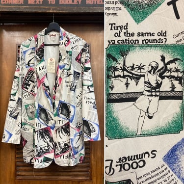 VintageOnHollywood Vintage 1980's Stephen Sprouse Pop Art L.A. Map New Wave Jacket, 80's Designer, Vintage Clothing