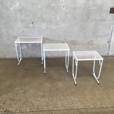 Set of Three Stacking Patio Garden Side Tables