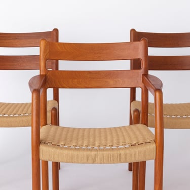 Set of 3 Vintage Chairs 1960s EMC Mobler Danish Teak 