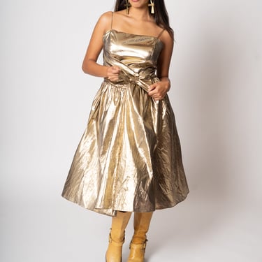 Gold Lamé Party Dress
