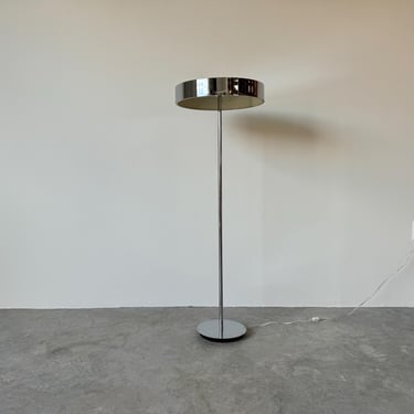 70's Mid-Century Mushroom - Shape Chrome Floor Lamp 