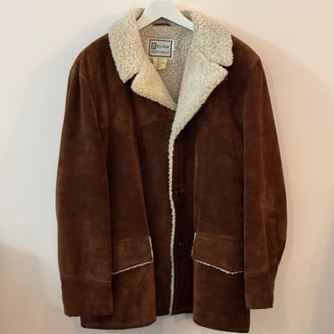 1970’s Brown Suede Sherpa Coat size 46 