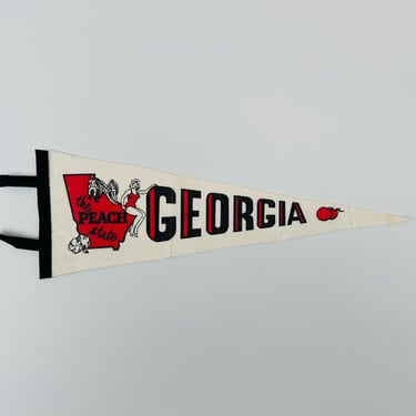 Vintage Georgia The Peach State Pennant 