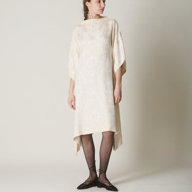 Vintage Ivory Silk Brocade Dress