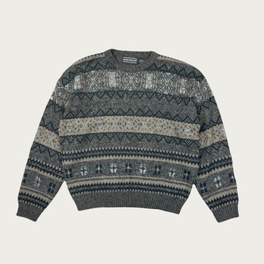 Tan and Gray Marled Pattern Sweater