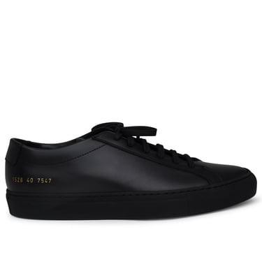 Common Projects Man Black Leather Achilles Sneakers