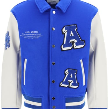 Axel arigato 'illusion' varsity jacket with faux leather sleeves