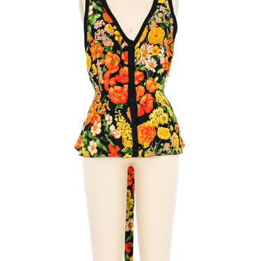 Dolce &amp; Gabbana Tie Back Floral Tank