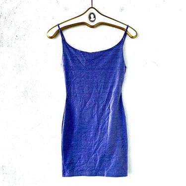 Vintage 90s Glitter Sparkly Mini Dress 1990s Purple Metallic Tank Dress 