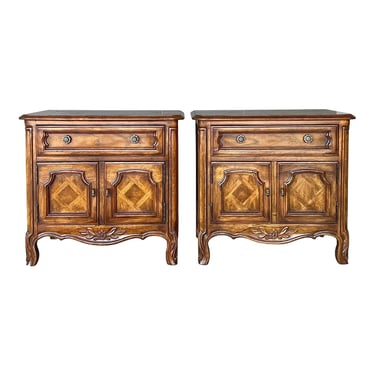 Drexel Cabernet Country French Nightstands - a Pair 