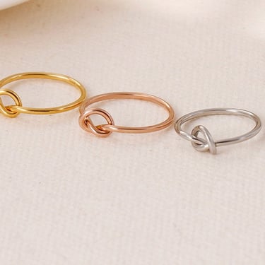 R035 love knot ring, dainty knot ring, tie knot ring, gold ring, silver ring, rose gold ring, dainty ring, minimalist ring, gift for her 