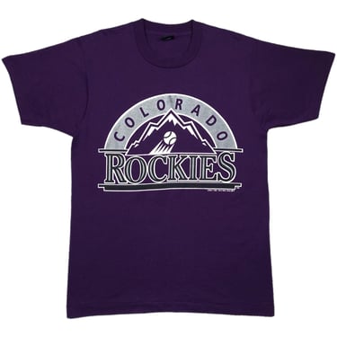 Vintage 1991 Logo 7 Colorado Rockies Baseball Team Logo MLB Graphic T-Shirt Size Large 