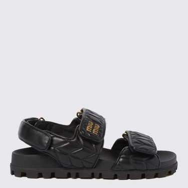 Miu Miu Flat Sandals Woman Black