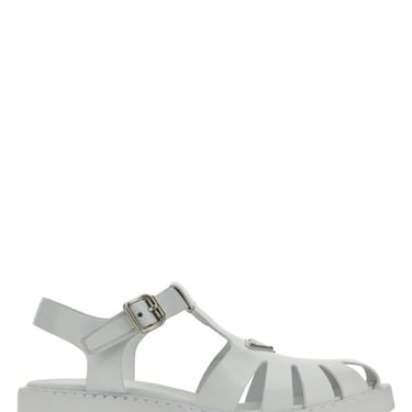 Prada Men White Leather Sandals