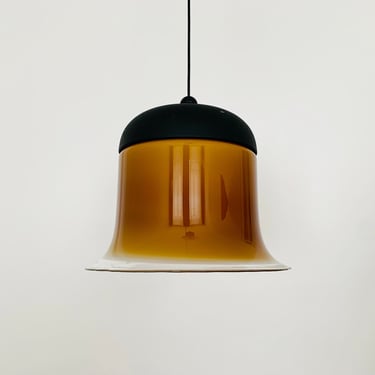 Large Mid-Century Modern glass pendant lamp by Peill and Putzler | 1980s 