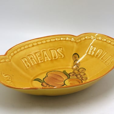 vintage Los Angeles Potteries Ceramic Bread or Biscuit Bowl 1962 