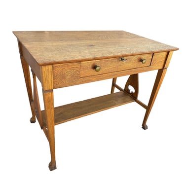 Mission Quarter Sawn Oak Writing Desk w/ Lock Drawer 