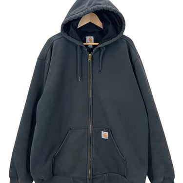 Carhartt Rain Defender Thermal Lined Heavy Hoodie Sweatshirt XL Faded Black