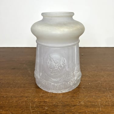 Vintage Art Deco Frosted Glass Cameo Woman Lamp Shade Light Fixture 