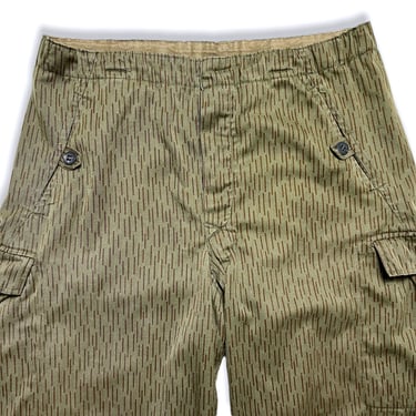 Vintage East German Strichtarn Rain Camouflage Pants / Trousers ~ 33 Waist ~ Camo ~ Uniform ~ Euro ~ Cotton Twill 