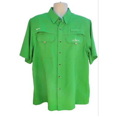 Habit Short Sleeve 40+ Solar Factor Golf Fishing Sport Shirt Green Lightweight L 