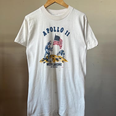 Small, Vintage 1969 Apollo 11 Moon Landing T-shirt, Cotton, 1960s, J 