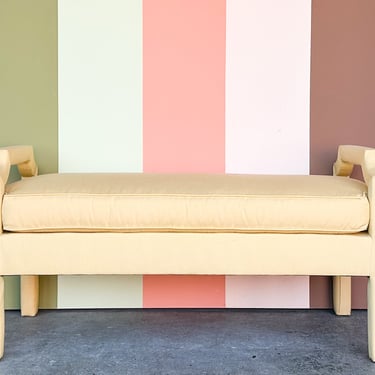 Butter Yellow Upholstered Bench