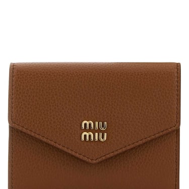 Miu Miu Women Caramel Leather Wallet