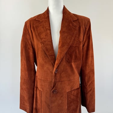 1970s Men's Rust Suede Blazer 