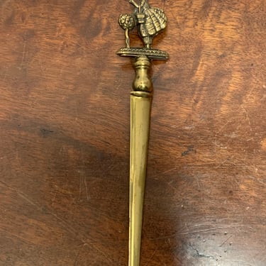 1940s Brass Woman with Flowers Letter Opener 