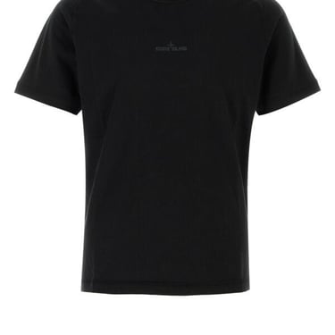 Stone Island Men Black Cotton T-Shirt