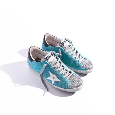 GOLDEN GOOSE Blue Suede Superstar Sneakers (Sz. 40)