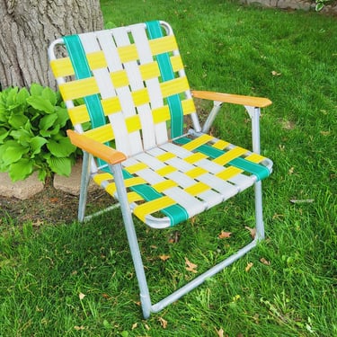 Webbed folding lounge chair hot sale