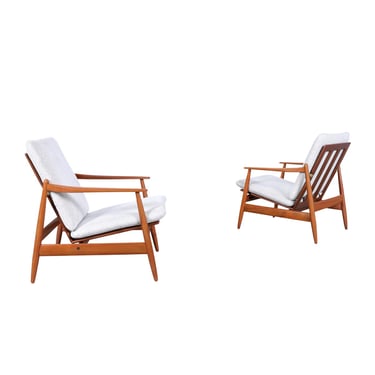 Danish Modern Teak Lounge Chairs by Hans Olsen for Frem Røjle