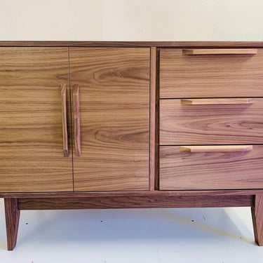 42" Mid Century Bathroom Vanity Cabinet - Left Offset Single Sink, 2 Doors, 3 Drawers - Customize to Your Unique Style 