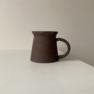 handmade natural brown stoneware mug 