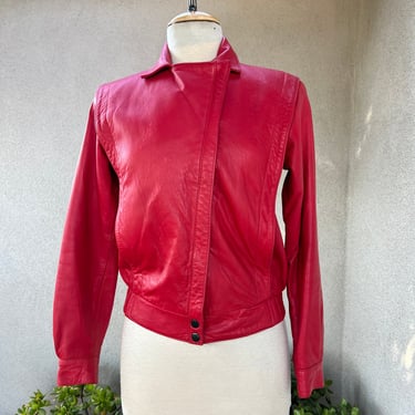 Vintage North Beach Leather San Francisco red buttery jacket Sz 6 Small 