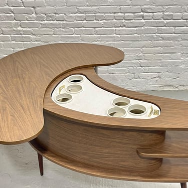 Rare Atomic Mid Century Modern Bar Cabinet – “Grand Server” Boomerang Bar, 1963 World’s Fair, Articulating Top, MCM Home Bar 