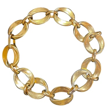 Chanel 80s Oversize Gold Tone Link Choker Necklace