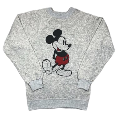 Vintage 80s Disney Mickey Mouse Made in USA Graphic Raglan Crewneck Sweatshirt Pullover Size Small 