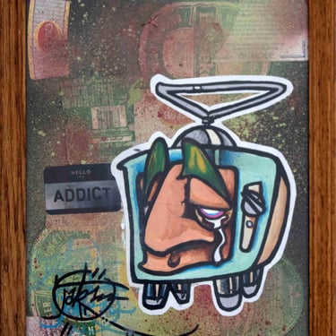 Melrose Addict Graffiti Street Art Mixed Media Framed 