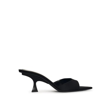 The Attico 'Bes' Black Satin Sandals Woman